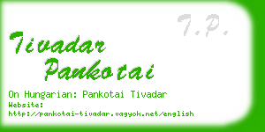 tivadar pankotai business card